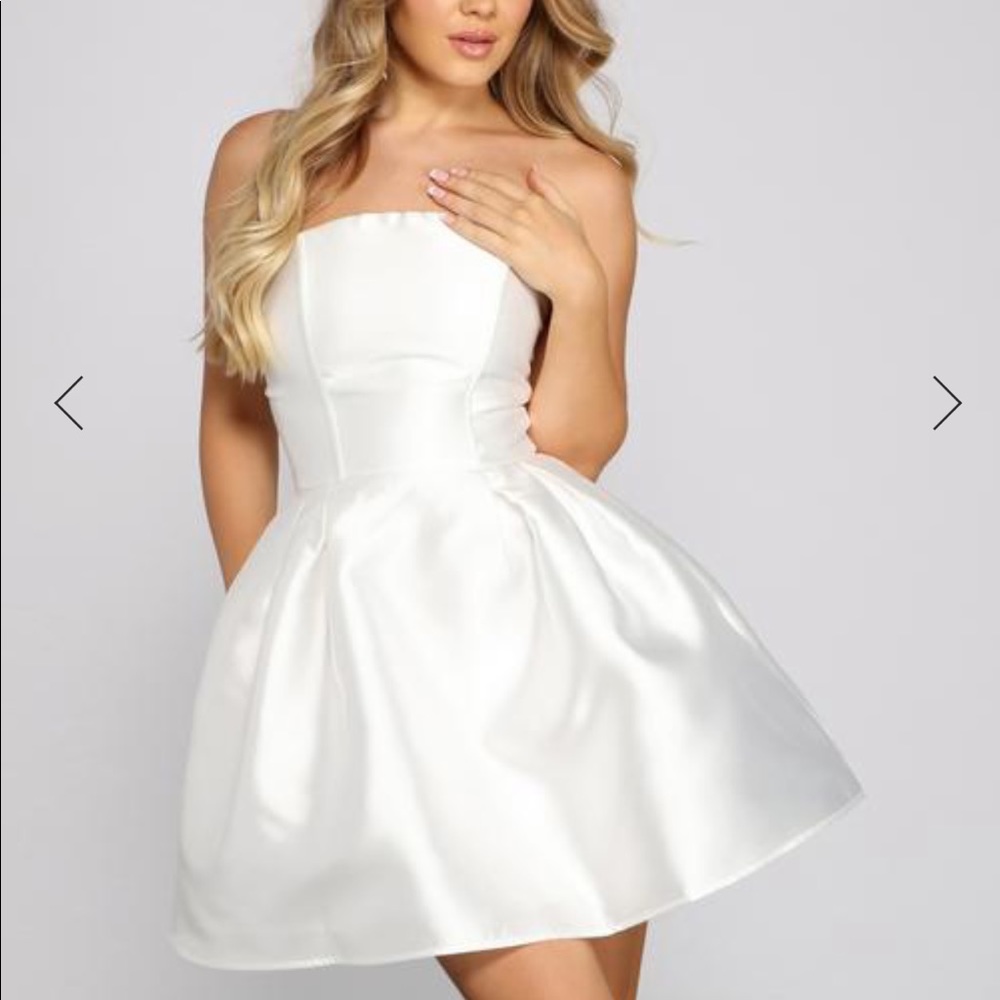 Hadley Strapless White Party Dress